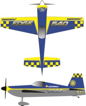 Extreme Flight Edge 540 Printed yellow-blue 1 Graphic Package